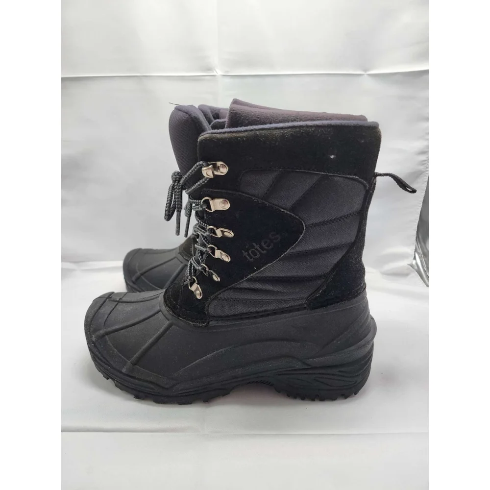 Totes Waterproof Insulated Winter Snow Boots Black Size 8 Mens Used